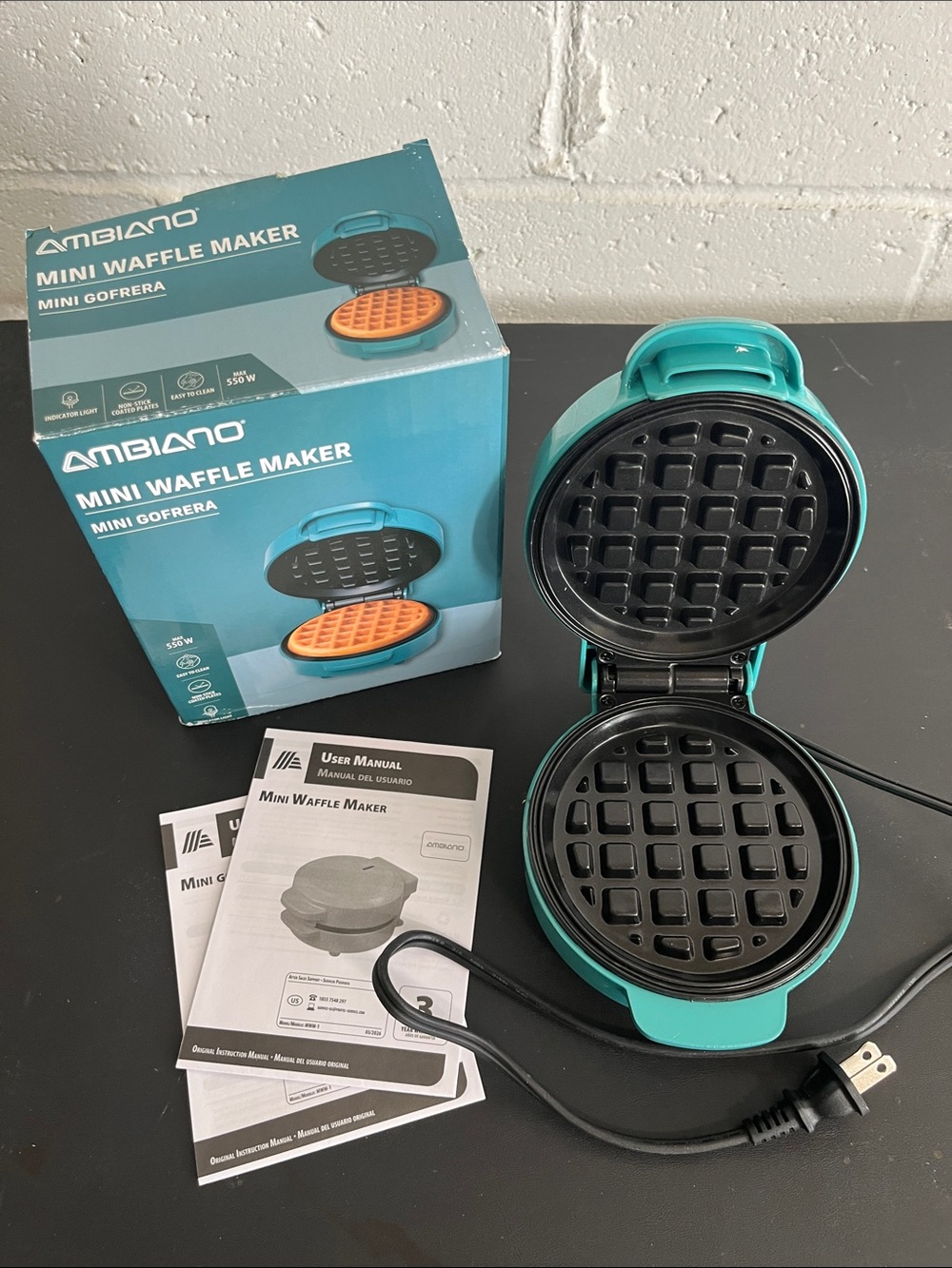 Mini Waffle Maker - Teal